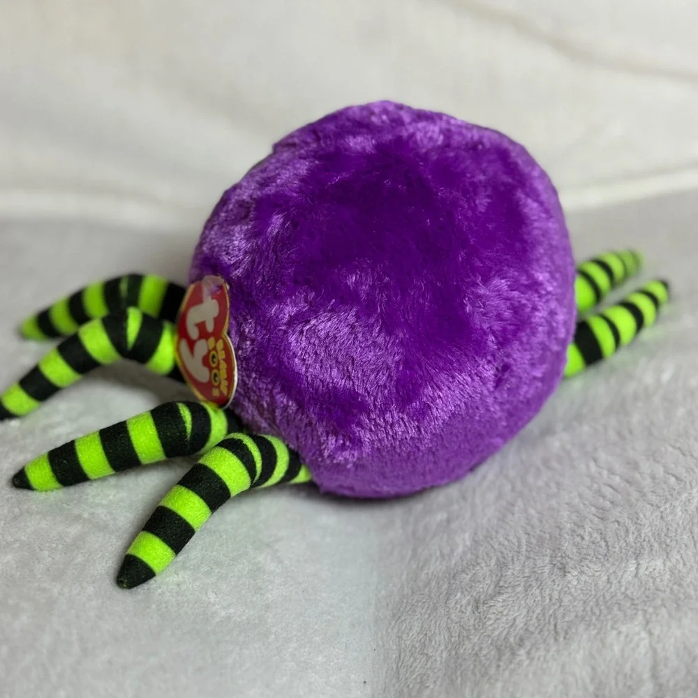 Ty Beanie Boos Crawly Purple Halloween Spider Plush 6